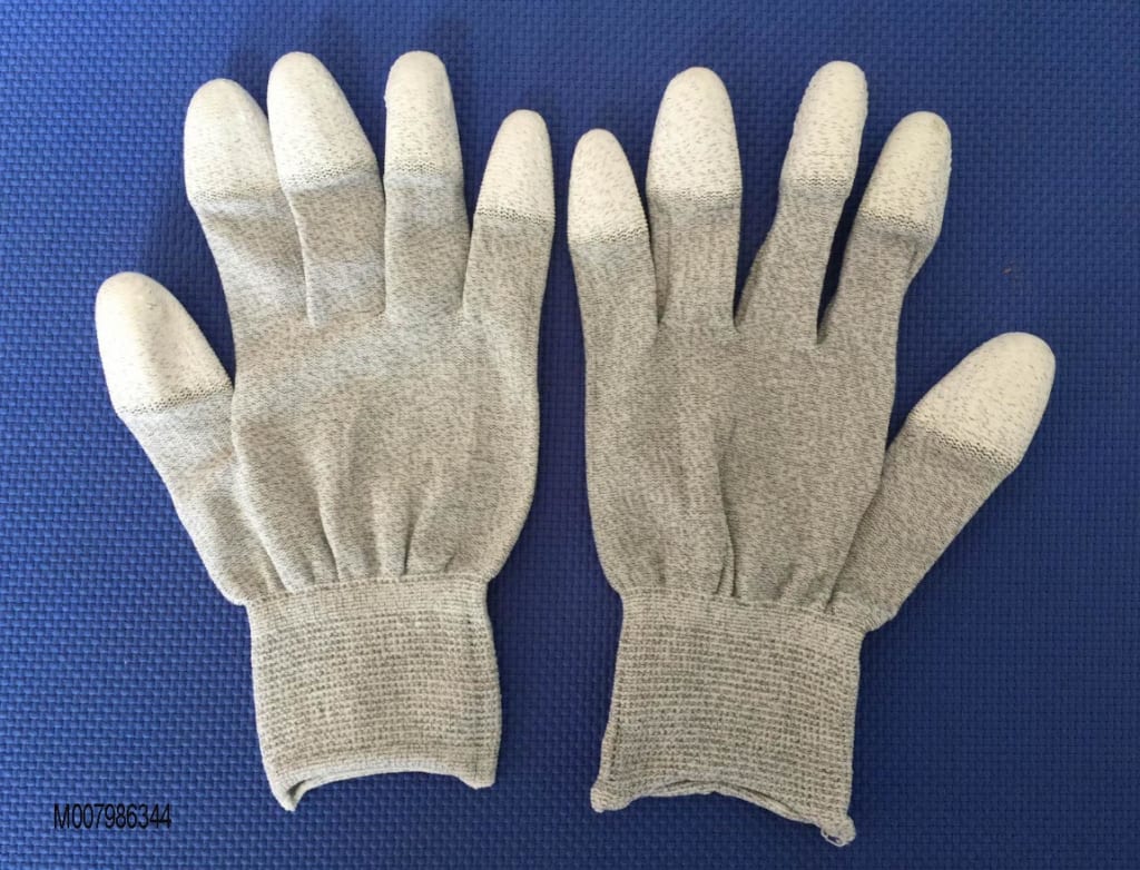 Găng tay dệt kim phủ PU đầu ngón Hàn Quốc