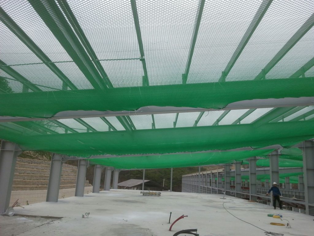 Lưới an toàn dù xanh chống vật rơi Hàn Quốc