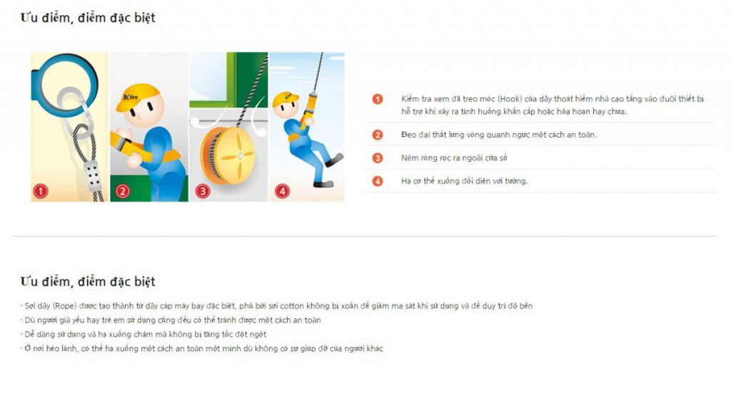 Thang dây thoát hiểm Hàn Quốc Kfire 45M