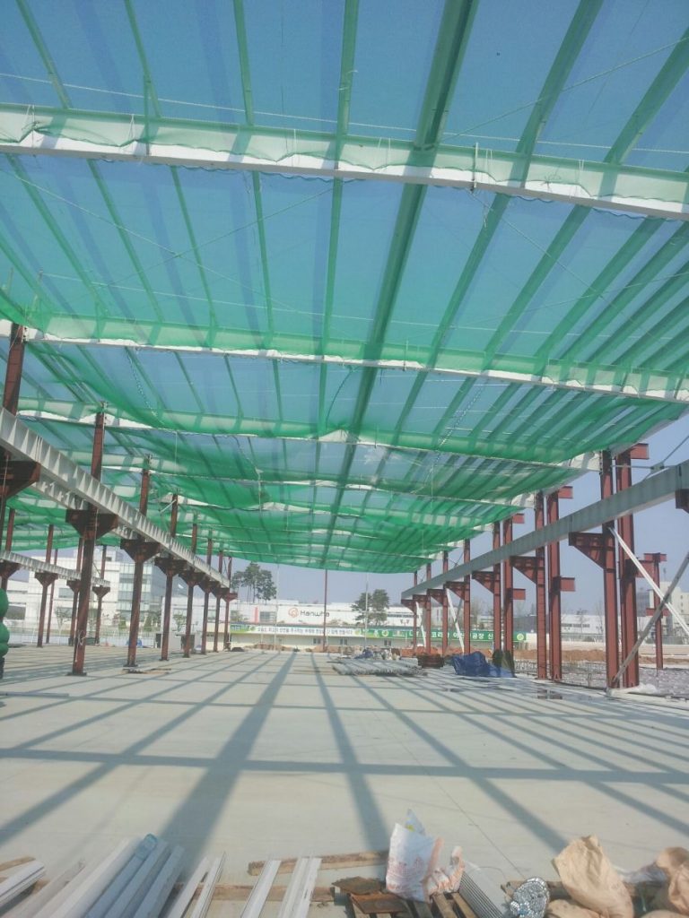 Lưới an toàn dù xanh chống vật rơi Hàn Quốc