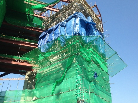 Lưới an toàn dù xanh chống vật rơi Hàn Quốc