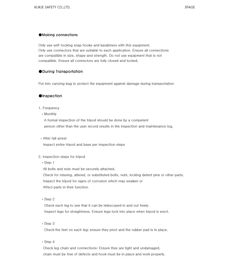 Thiết bị an toàn cứu hộ Hàn Quốc TRIPOD