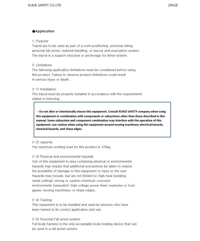 Thiết bị an toàn cứu hộ Hàn Quốc TRIPOD