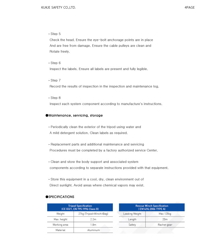 Thiết bị an toàn cứu hộ Hàn Quốc TRIPOD