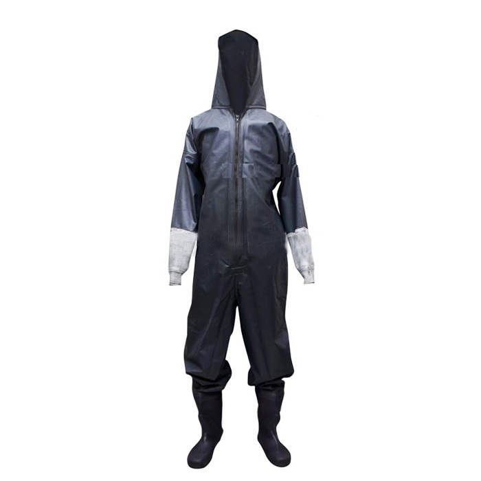 Quần áo cao su dày chống hóa chất mạnh axit ( áo liền quần ủng)