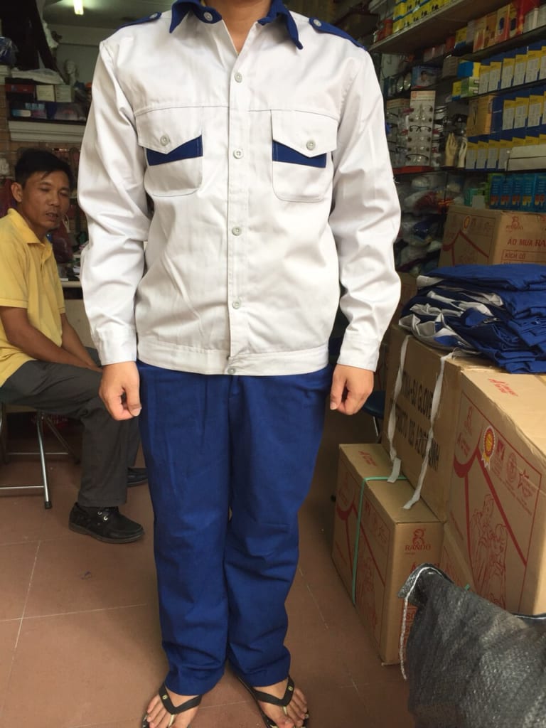 Quần áo bảo hộ lao động kaki NHẬT cotton dày phối màu