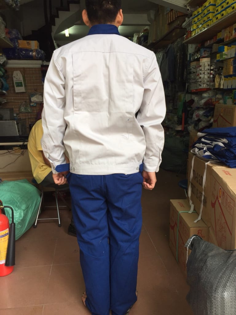 Quần áo bảo hộ lao động kaki NHẬT cotton dày phối màu